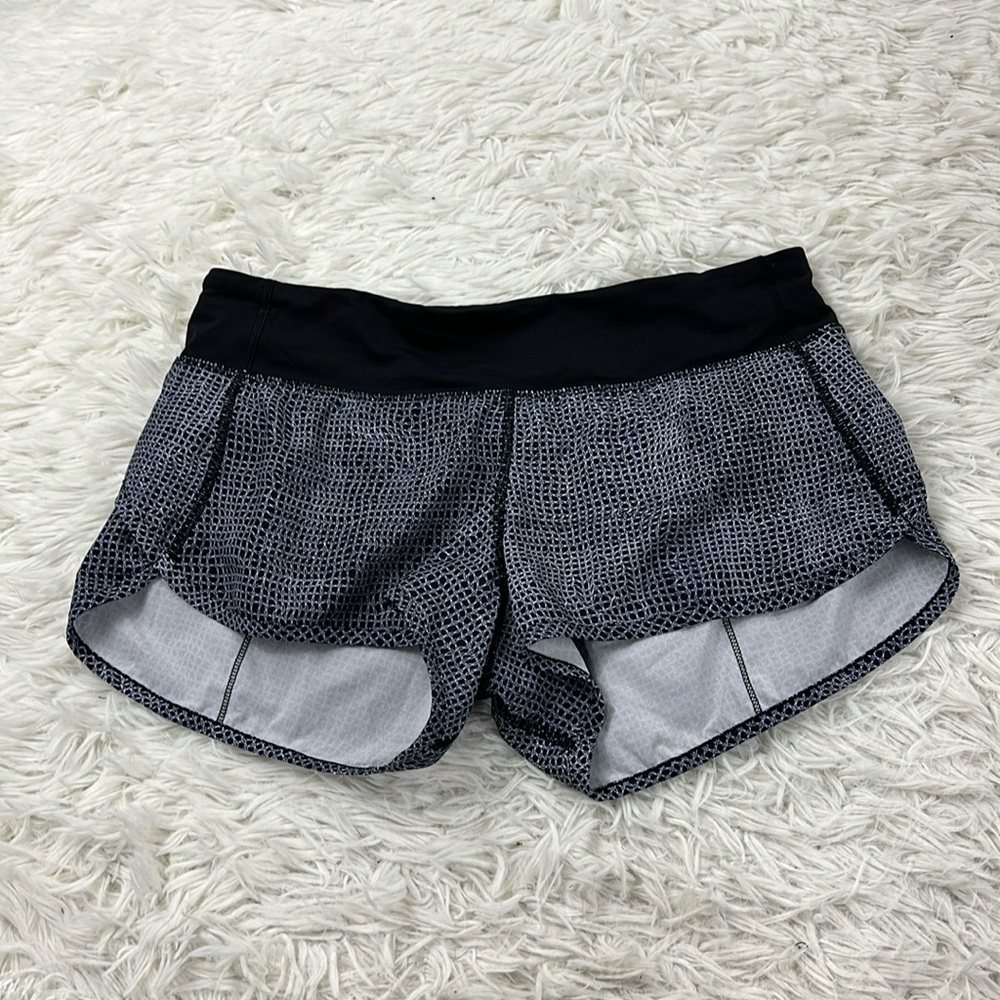 Lululemon Run: Speed Short *4-way Stretch Dottie Eyelet White Black
